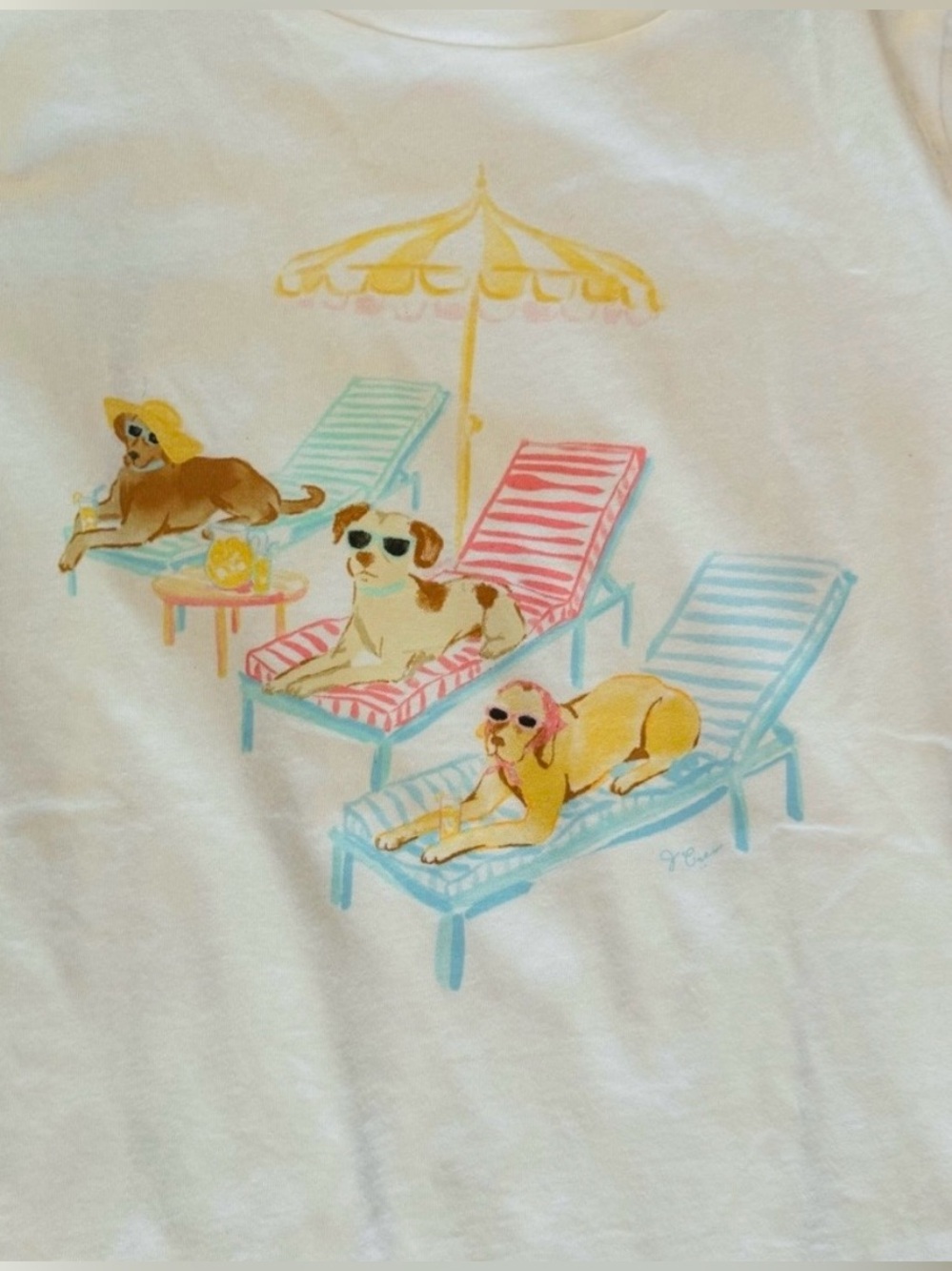J. Crew Girls' lounging dogs graphic tee - Picture 4 of 7